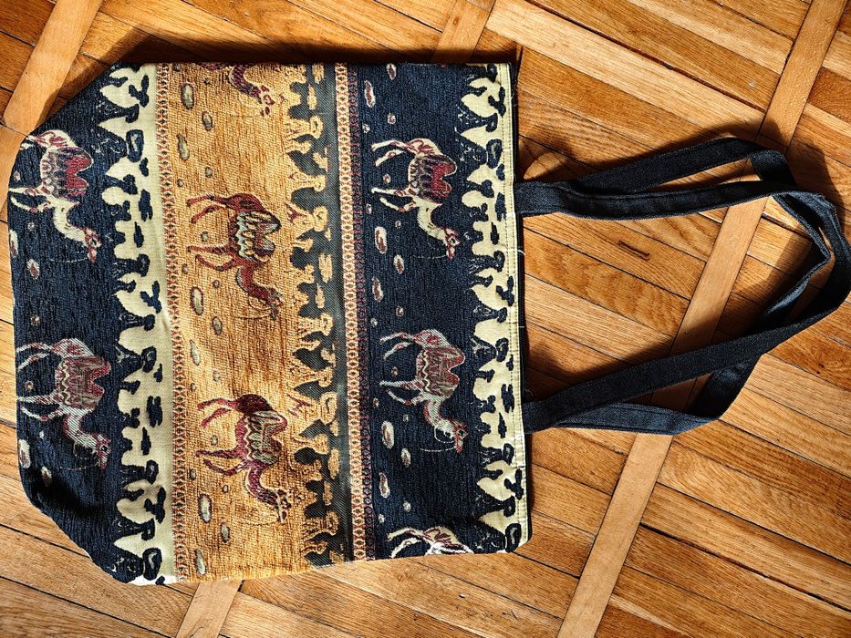 Gobelinowa torba Boho etno hippie turecka wielbłądy vintage
