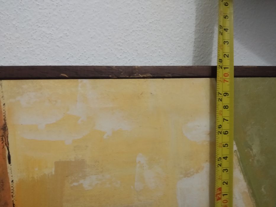 Conjunto 3 quadros pintados sob madeira, flores, moldura incorporada