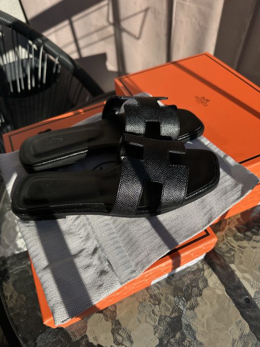 Шльопанці тапки шльопки шкіра hermes