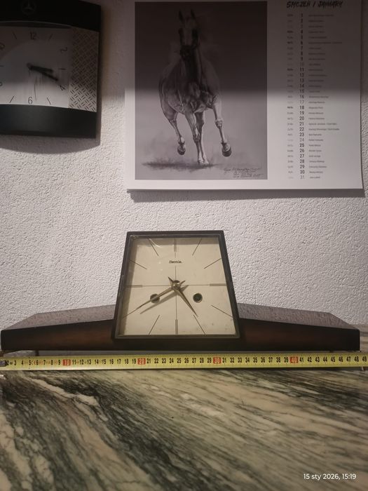 Zegar kominkowy Hermle Art Deco. Zegar sprawny. Stan i parametry techn