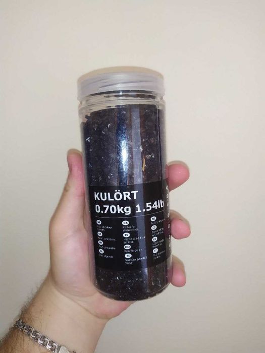 Декоративні камінці IKEA KULÖRT (ІКЕА Кулорт), чорні, 0.7 кг