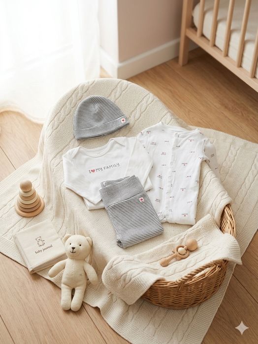 Komplet ubranek dla niemowlaka H&M – rozmiar 62