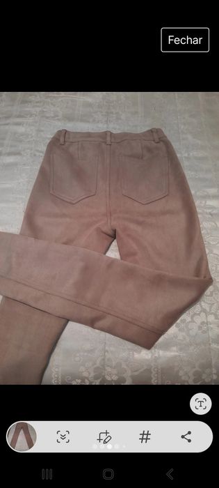 Calças/ Leggins beges tamanho 34 XS Kiabi