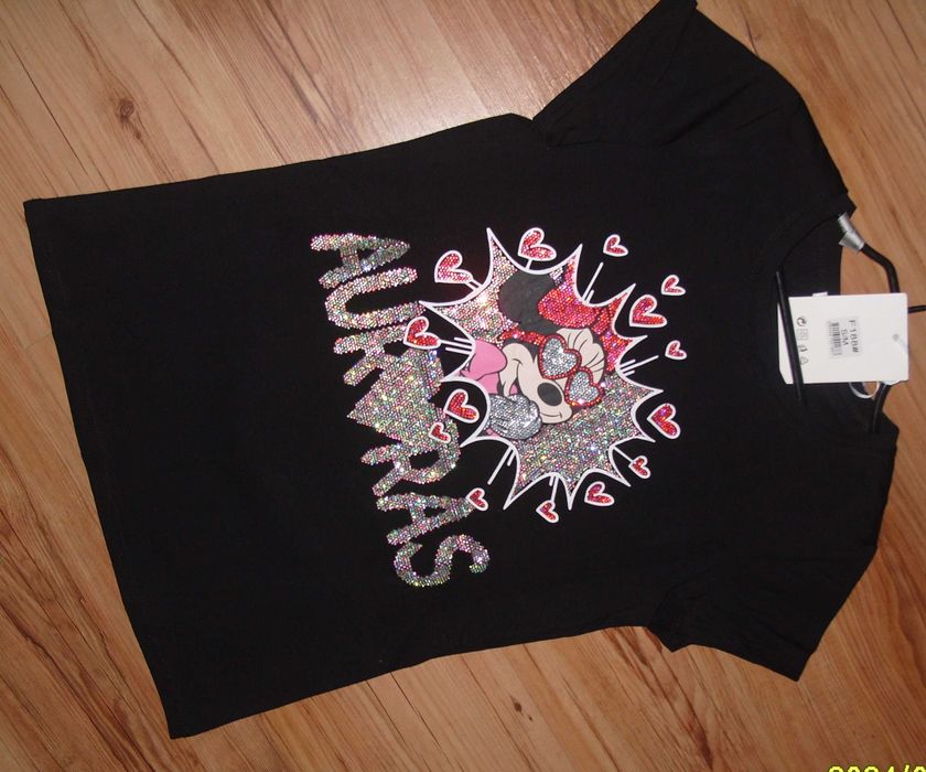 Serca _MIKI_HOLO cyrkonie czarna bluzeczka r. S/M