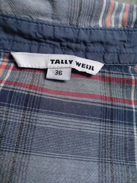 Koszula z długim rękawem odcinana pod biustem imitująca jeans