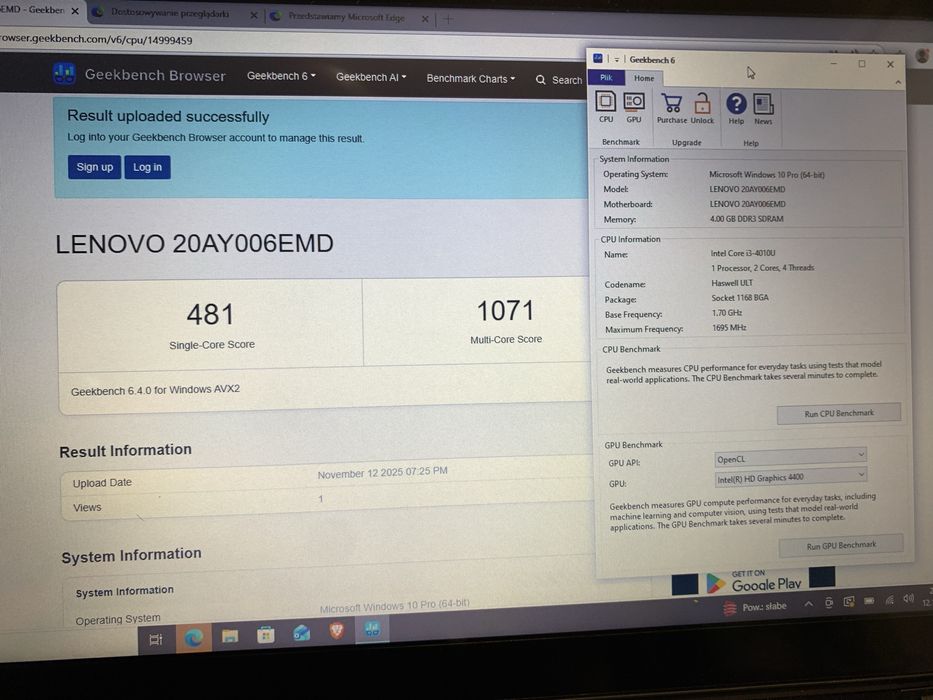 Metalowy dotykowy Lenovo thinkpad s440 wysylka, gry