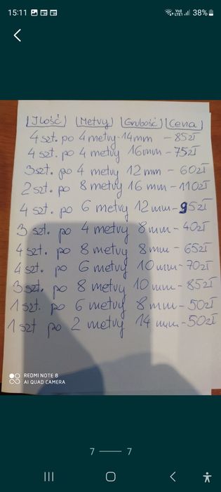 Lina holownicza stalowa ,różne