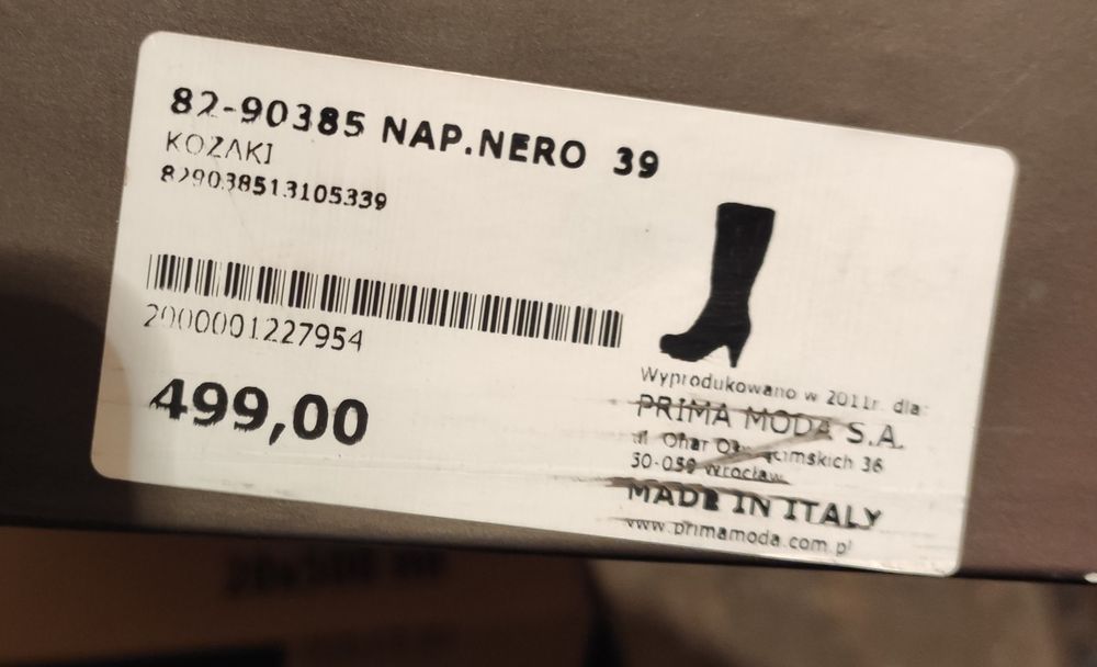 Kozaki 39 Prima Moda