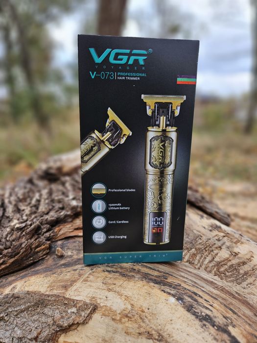 Тример для бороди та вусів з Led-дисплеєм VGR 073 трімер голови метал