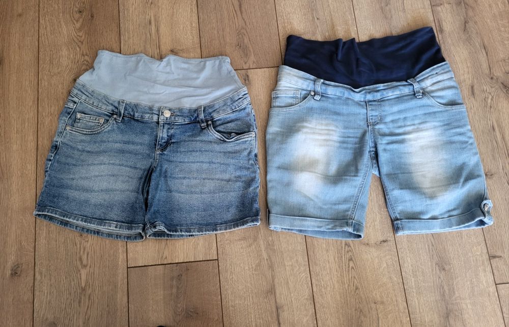 2 pary jeansowych spodenek ciążowych roz 36