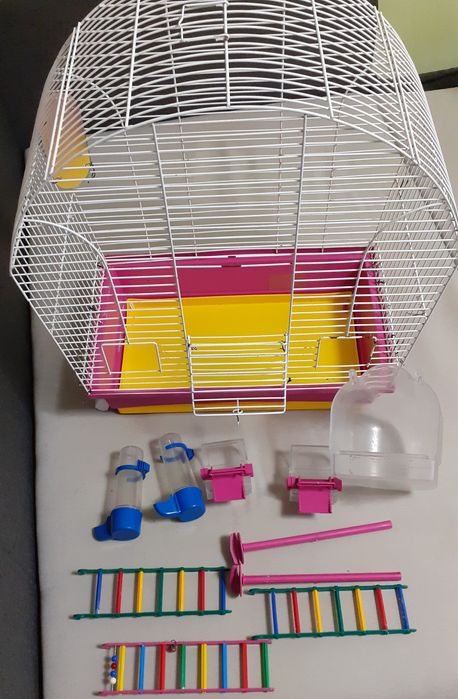 ПОВНИЙ КОМПЛЕКТ аксессуарів! Велика клітка для птахів (55х51)