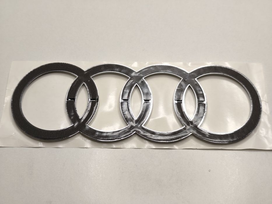 Emblema Letras Audi 230mm 23cm S Símbolo Logo Mala Traseira Liso Adesivo Modelo Q-7 Q-8 A-6 Avant Cromado Novo