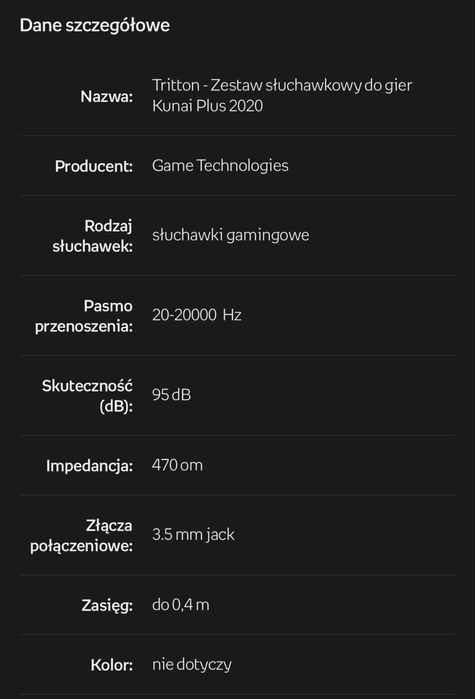 Słuchawki gamingowe tritton czarno niebieskie