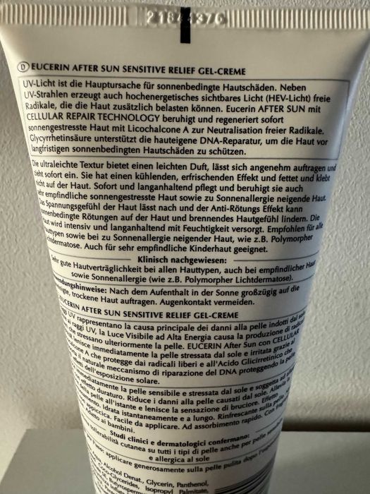 Eucerin Sensitive Relief  żel-krem po opalaniu