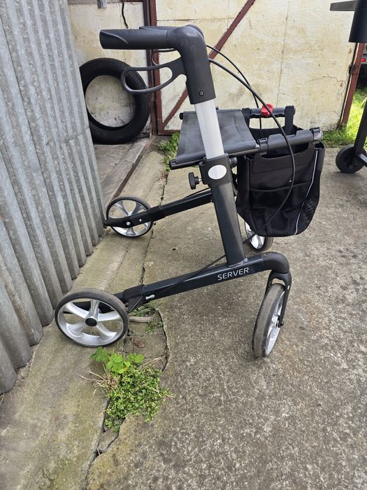 Lekki firmowy chodzik / balkonik / rollator aluminiowy Rehasense SERVER – Stan Bardzo Dobry!