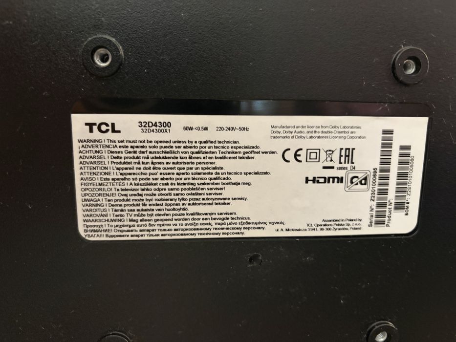 Vendo TV TLC  LED 32’