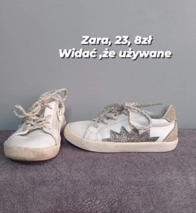 trampki Zara 23 tenisówki buty sportowe suwak zip sznurówki