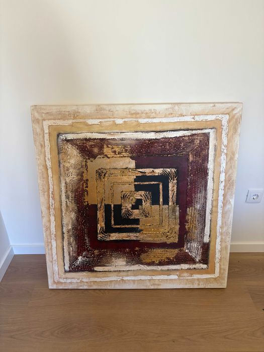 Quadro pintado a mão moderno