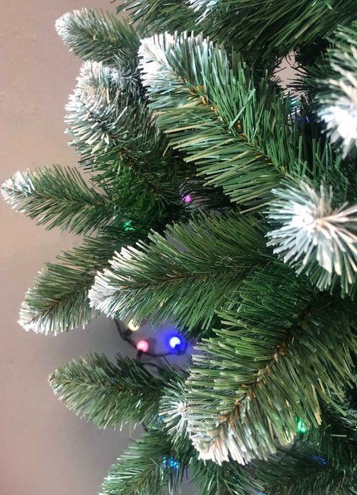 Штучна ялинка зелена з білими кінчиками всі розміри елка исскуственная