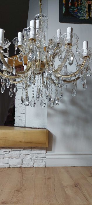 OKAZJA  Nowy  duży   kryształowy żyrandol  glamour  bardzo tanio