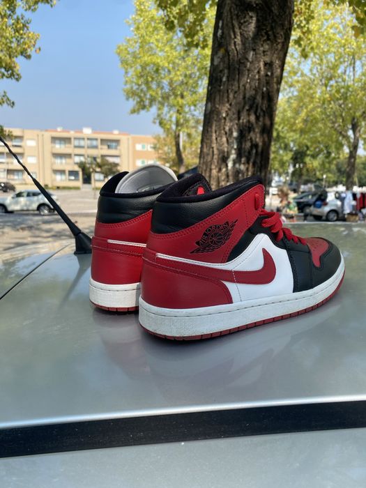 Air Jordan 1 Mid White Bred Toe – 38,5 / US 7.5