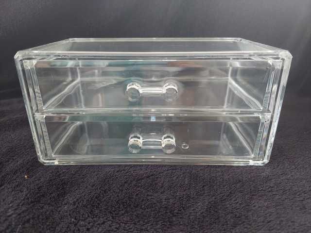 Nowy organizer na kosmetyki 2 szufladki z defektami