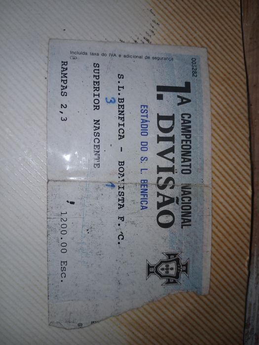 Bilhetes de futebol antigos