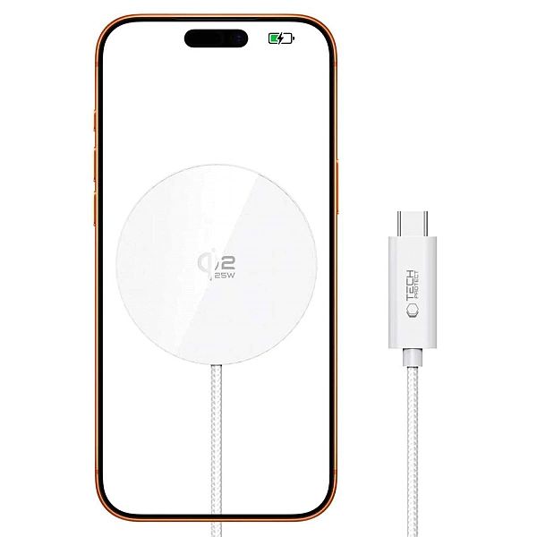 Tech-Protect A50 Magnetic Magsafe Wireless Charger 25W Qi2.2 White