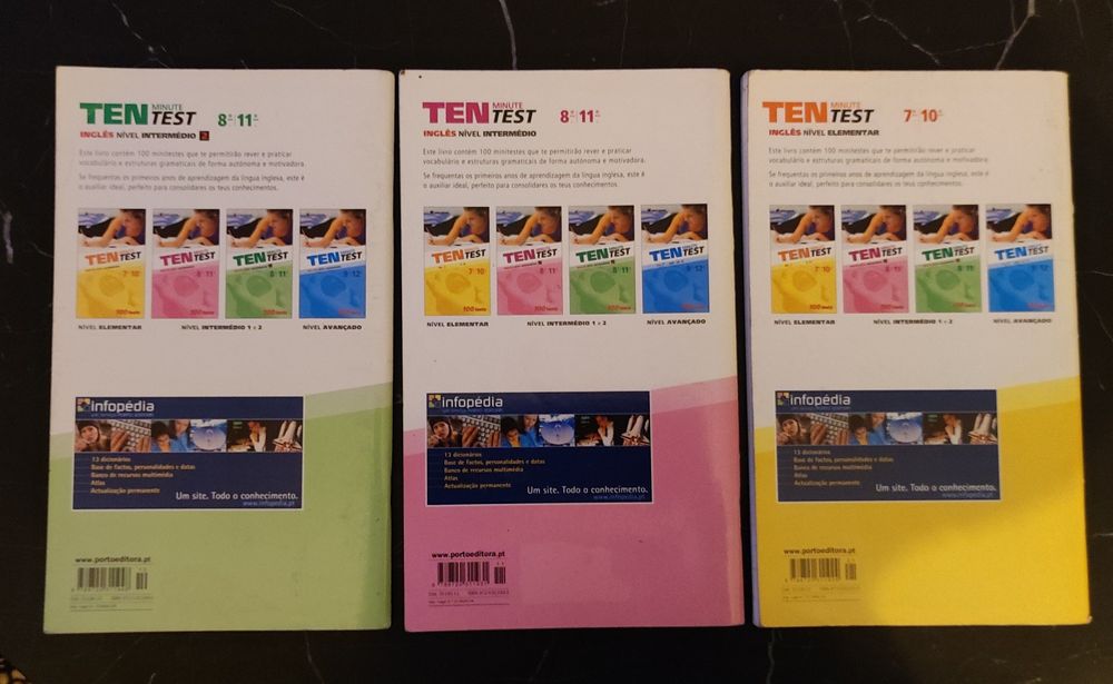 3 Livros: Ten Minute Test - Inglês