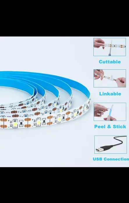 Светодиодна LED лента 5 метрів 5 v USB опт