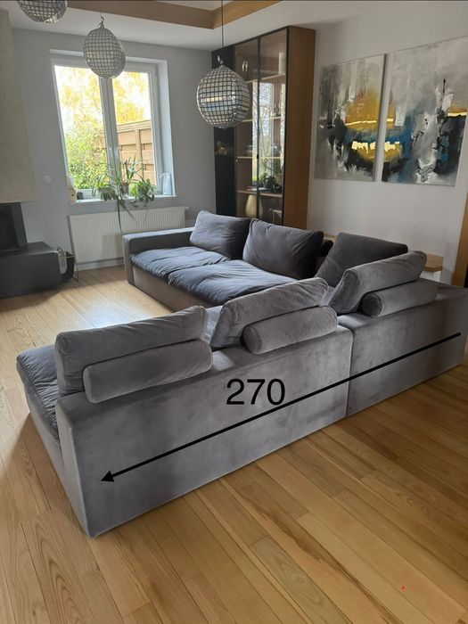 Sofa kanapa narożnik duża wygodna antracyt 360x120x270