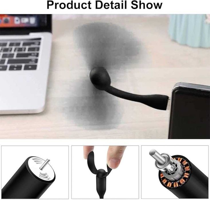 Przenośny Mini Wiatraczek Wentylator USB (do Powerbanka / PC)