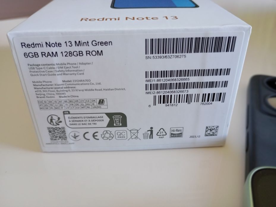 Xiaomi redmi note 13 Mint green