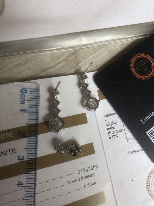 Jednokaratowe lab diament Moissanite kolczyki srebrne