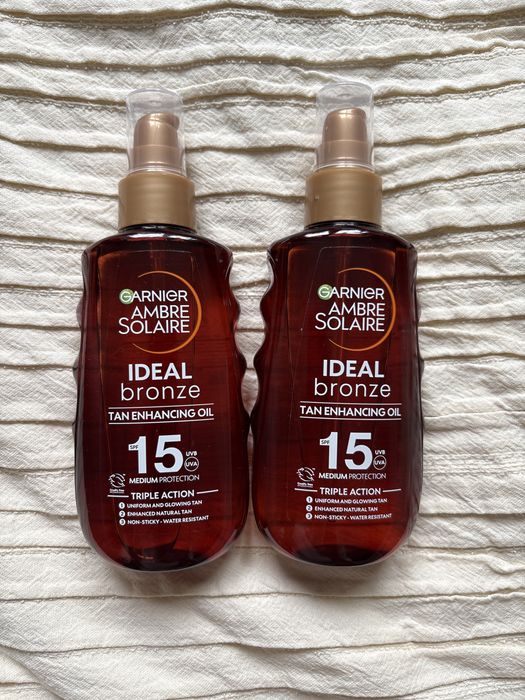 2 olejki do opalania Garnier Ideal Bronze spf 15 NOWE