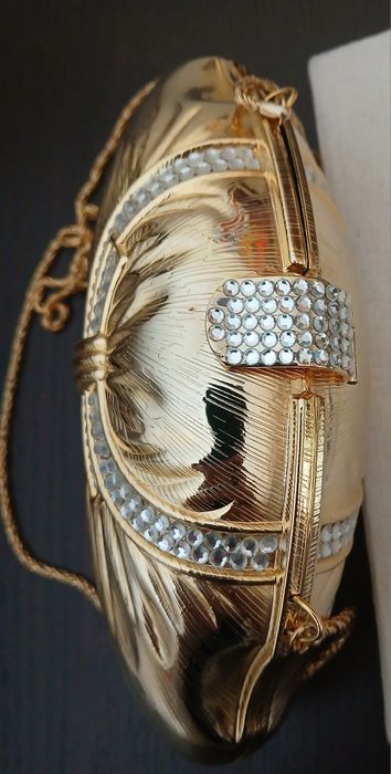 mala clutch de festa dourada