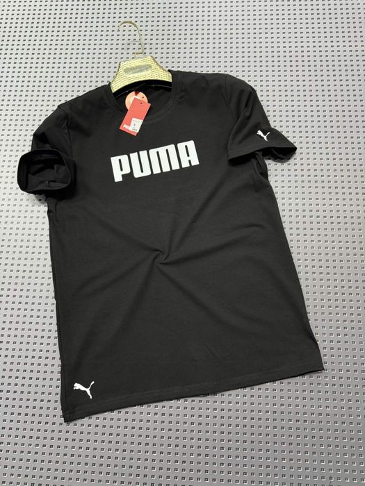 Футболка мужская черная Puma норма/батал/супербатал