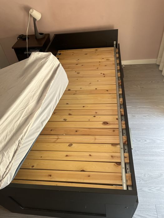 Cama extensível 3 em 1 preta 80x200