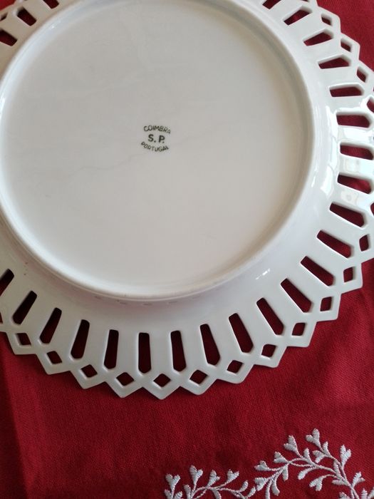 Serviço de café em porcelana SP; Fruteira,Vista Alegre;Prato de centro