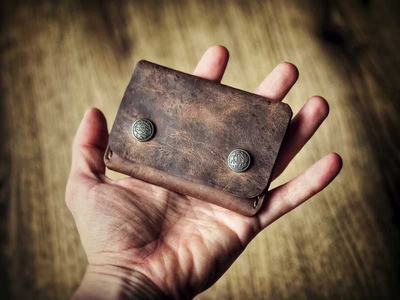 Kompaktowy portfel EDC ze skóry naturalnej– minimalistyczny, Outdoor