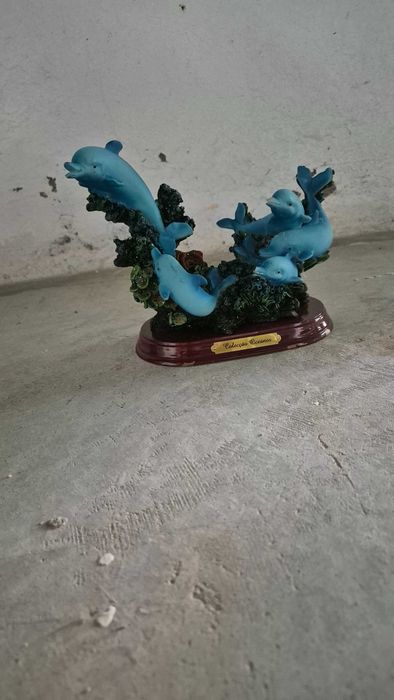 Peças decorativas azul golfinhos