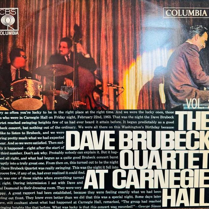 Dave Brubeck	At Carnegie Hall Vol.2	EX/EX-	Japan LP	1963	CBS	PSS-49