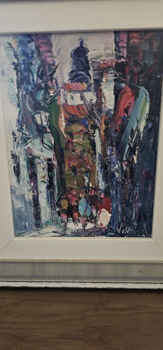 Quadro pintura emoldurada