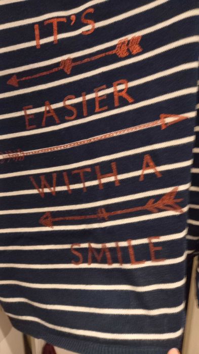 Camisola azul escura com riscas brancas - S - Springfield