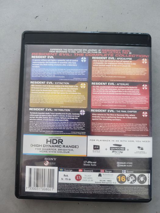 Resident evil 4K Ultra HD blu-ray Pl Kompletna kolekcja