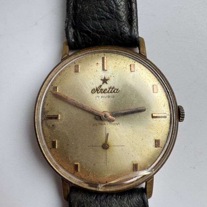 Zegarek Aretta 17 Jewels Swiss Ultra Thin lata 50 te Pozłacany