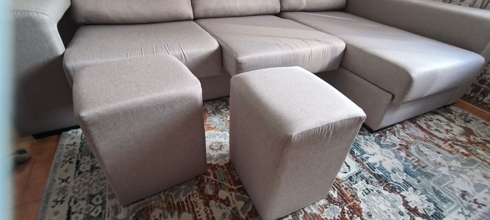 Sofá com chaise long+impermeabilização