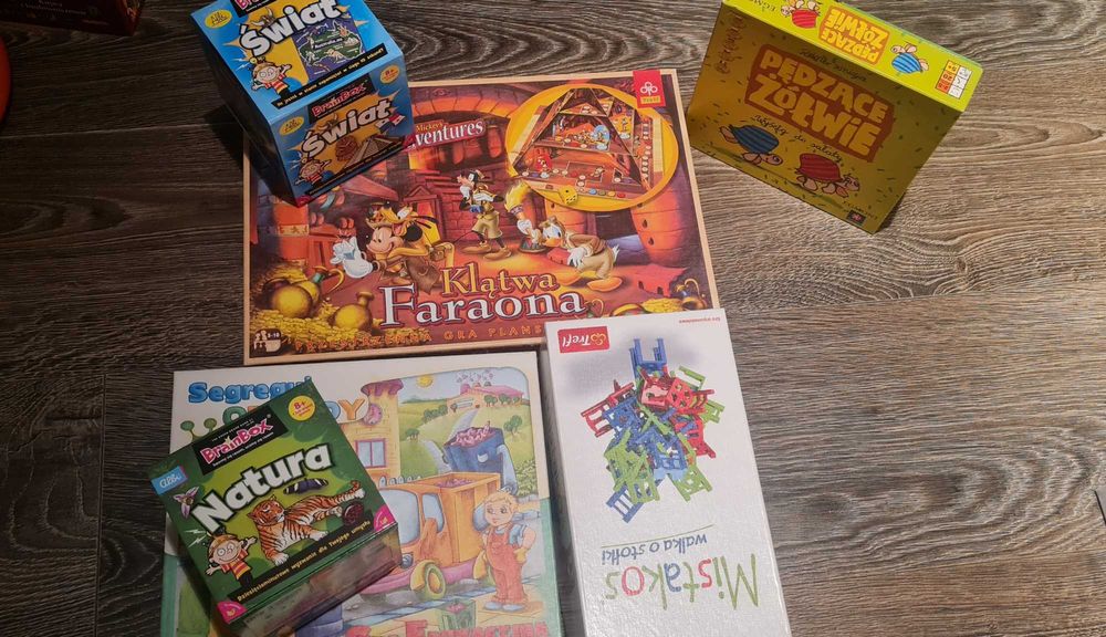 Zestaw 6 gier dla dzieci, Klątwa Faraona,  Mistakos i inne