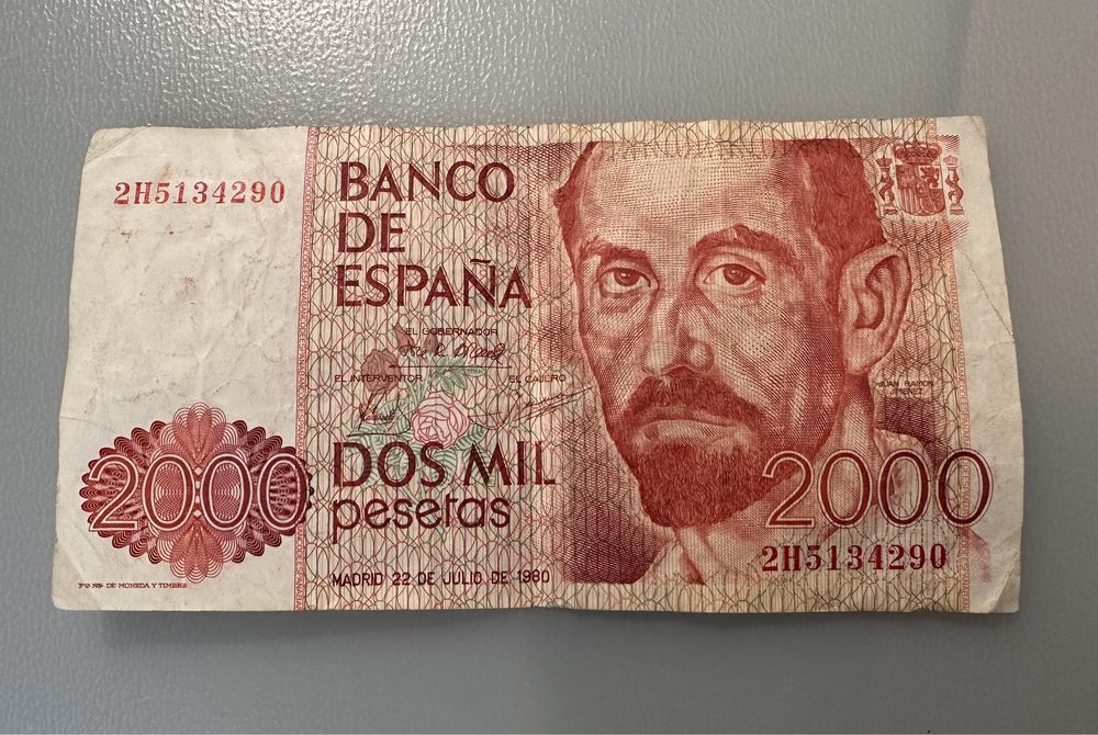 Nota de 2000 Pesetas de 22 Julho de 1980 - Juan Ramon Jimenez