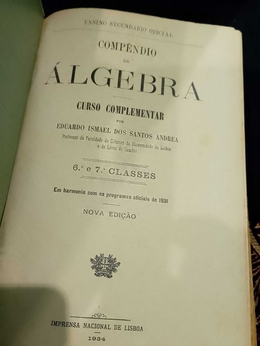 Compêndio de Álgebra - Prof. Eduardo Ismael dos Santos Andrea (1934)